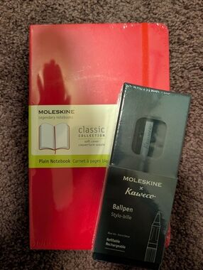 Red Moleskine Soft Cover and Moleskine x Kaweco Ballpen